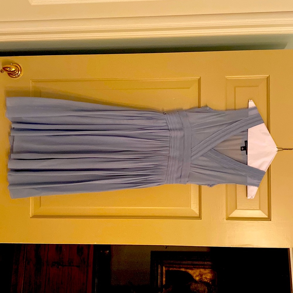 Banana Republic baby blue sheer dress with silk underdress. Dressy casual.